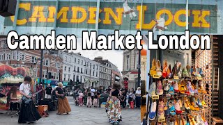 Camden Market in London  walking tour Camden town  Clothes handmade jewellery and accessories [upl. by Fabian]