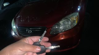 The Beginner Locksmith vs Toyota Corolla 2007 all keys lost Kind of might as well have [upl. by Atteniuq]