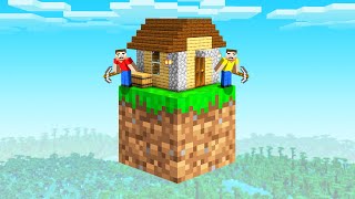 We Built a HOUSE On One Block In Minecraft Hardcore [upl. by Etnud]