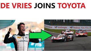 DE VRIES JOINS TOYOTA FREE SEAT AT CADILLAC WEC News RoundUp [upl. by Hayley]