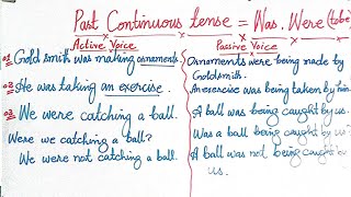 Past Continuous tense Active Voice to Passive Voice  By Sir A H Bhatti [upl. by Tanberg]