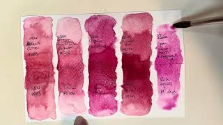 Lightfast Testing WampN Professional Alizarin Crimson  Rosa Opera Rose Carmine amp Madder Red Swatches [upl. by Gardener526]