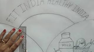 Poster on Fit India healthy india [upl. by Joachim]