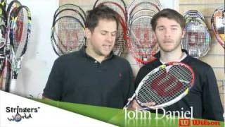 Wilson Steam 100 BLX Tennis Racket Review by Stringers World [upl. by Riedel]