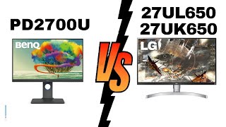 BenQ PD2700U vs LG 27UL650W vs LG 27UK650W  Which Monitor Is The Best [upl. by Ullund774]