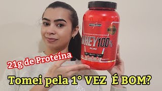 WHEY 100 INTEGRALMEDICA SABOR MORANGO 🍓 21g de PROTEÍNA é BOMwhey integralmedica morango [upl. by Naltiac]