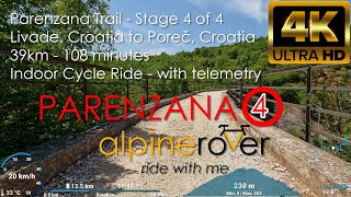 Parenzana Trail  Part 4 of 4 Livade to Poreč Croatia Indoor Cycling Workout with Telemetry [upl. by Nolahp]