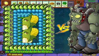 PVZ HACK Plants Vs Zombies Gatling Pea Winter Melon And Cob Cannon Vs Gargantuar DrZomboss Battlez [upl. by Mellar]