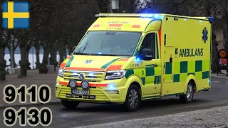 Ambulance VW Crafter x2 responding prio 1 SE  42023 [upl. by Richela]