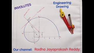 To draw an involute of a given Square in Engineering Drawing [upl. by Roswell]