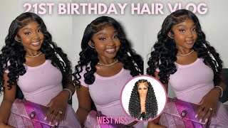 watch me get my birthday hair done  pre braid wig transformation ft West Kiss Hair x Kamariya [upl. by Ralyks]