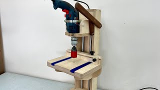 DIY Making a Homemade Drill Press  Sütunlu Matkap Tezgahı Yapımı [upl. by Etnomed]