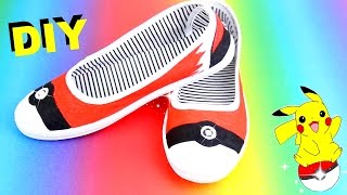 DIY POKEMON GO Schuhe I POKEBALL SCHUHE selber machen I Schuhe bemalen mit Acrylfarbe I PatDIY I [upl. by Ahsilak]