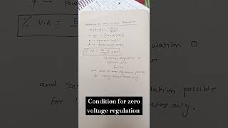 Condition for zero voltage regulation shorts song [upl. by Maice]