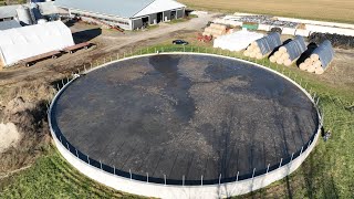 CANADIAN FARMER  PUMP before it FREEZES Lowering manure lagoon as late as possible before freezing [upl. by Atiuqat896]