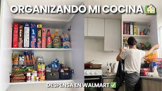 ORGANIZANDO Y LIMPIANDO MI COCINA ✅  DESPENSA EN WALMART 🏡 [upl. by Arded]