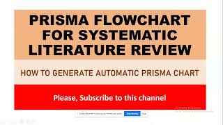 Systematic Literature Review  How to Generate a PRISMA Flowchart Automatically prismaflowchart [upl. by Erbua]