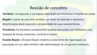 Conceito de território região fronteira e estadonação [upl. by Walden]