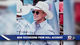 Rodeo community unites to help West man trampled by bucking bull [upl. by Elocan704]