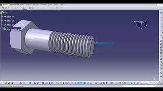 Vis hexagonal avec filetage sur CATIA V5 [upl. by Yevi175]