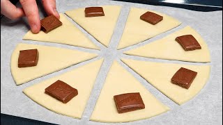 Dessert in 5 minutes Just puff pastry and chocolate They will disappear in a minute [upl. by Sisto]