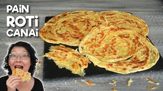 ROTI CANAI  Délicieux pain feuilleté  Similaire à Roti Prata  Paratha [upl. by Egidio]