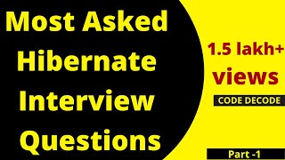 Hibernate Interview Questions and Answers in Java with examples PART 1 MOST ASKED Code Decode [upl. by Nawad]