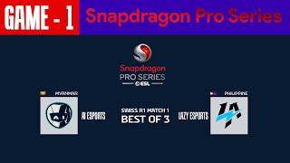 GAME  1 AI ESPORTS vs LAZY ESPORTS  Snapdragon PRO SERIES [upl. by Aneerol293]