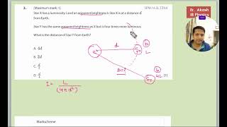 Star X has a luminosity L and an apparent brightness b Star X is at a distance from Earth Star Y [upl. by Nide]