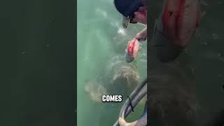 Feeding a giant Goliath grouper shorts goliathgrouper [upl. by Mellen]