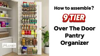 Tutorial Mefirt 9Tier Over The Door Pantry Organizer Assembly Instruction clever organization [upl. by Winser]