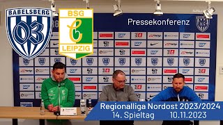 Pressekonferenz Babelsberg 03 vs Chemie Leipzig  nulldreitv  Saison 202324 [upl. by Iggep]