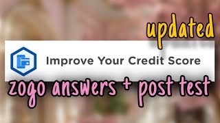 zogo answers  improve your credit score 🖨️updated  jessy xoxo [upl. by Ianaj]