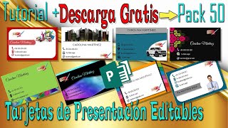 DESCARGA GRATIS Pack 50 Tarjetas de Presentación EDITABLES Te Enseño Cómo Personalizarlas [upl. by Wauters]