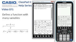 ClassPad Help 71  Define Function With Many Variables [upl. by Royd]