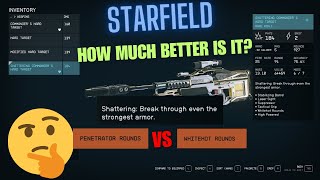 Starfield Shattering Weapon Perk vs Penetrator Rounds vs Whiteshot Rounds [upl. by Tichonn924]