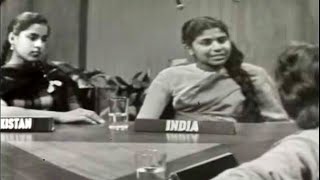 1959 High School Exchange Students Debate  India Pakistan UK Brazil [upl. by Hollington]