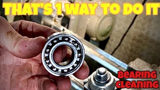 Cleaning Cartridge Bearings Using a Lathe Then Applying Grease [upl. by Guss]