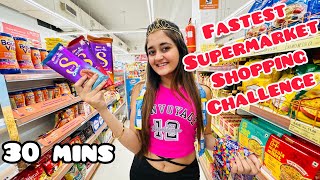 😱Fastest 30 Min SuperMarket Shopping Challenge By Bindass Kavya With Mummy 🤷🏻‍♀️Pass Or Failed [upl. by Enyt958]