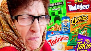 MY BABUSHKA TRIES THE WORST AMERICAN SNACKS [upl. by Stagg]