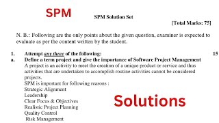 Bsc it spm solutions question paper 2019 Mumbai University 2024 [upl. by Boyden]