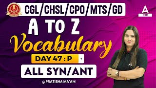 Vocabulary for SSC CGLCHSLCPOMTSGD  Synonyms and Antonyms for SSC CGL amp CHSL  By Pratibha Mam [upl. by Dorcas926]