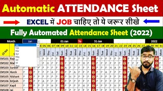 🔥 Fully Automated Attendance Sheet in Excel  Attendance Sheet in Excel  MS Excel [upl. by Nabetse]