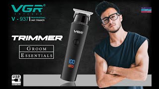 VGR V937 Professional Hair Trimmer with LED Display Runtime 500 min Trimmer for Men Black [upl. by Thorne]