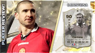 WHY IS HE THIS CHEAP 90 RATED THUNDERSTRUCK ICON ERIC CANTONA PLAYER REVIEW  EA FC 24 [upl. by Auqinom]