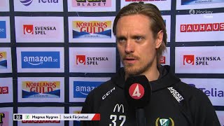 Magnus Nygren inför kvartsfinal 4  Intervju  Rögle BK  Färjestad BK  Kvart 4  20240327 [upl. by Nnyluqcaj734]