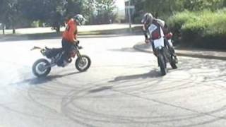 CRF450  KTM Supermoto Stunts [upl. by Haldas]