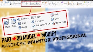 AUTODESK INVENTOR EVERY BUTTON EXPLAINED Part  3D Model  Modify panel [upl. by Atlas829]