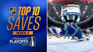 NHL Top 10 Saves from Week 4  2024 Stanley Cup Playoffs [upl. by Sewole]