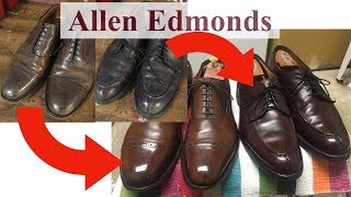 2 Allen Edmonds From Grimy to Gleaming Inspect condition amp polish [upl. by Dominick]